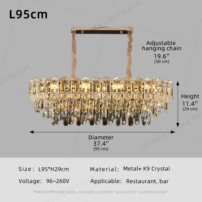 Modern Living Room High Ceiling Chandelier Crystal LED Chandelier Designer Nordic Dining Room Lamp Lighting
