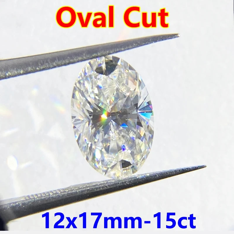DJMAX 0.1-30ct Rare Oval Cut Moissanite Loose Stone D Color Lab Grown Super White Certified Ellipse Oval Moissanite Diamond