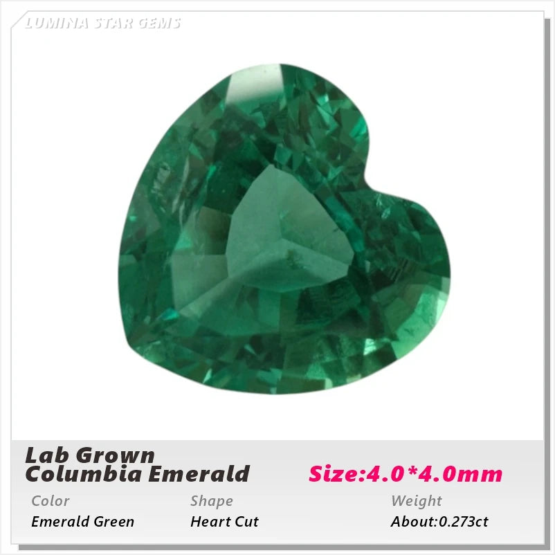Lab Grown Colombian Emerald Stone High Quality Multiple Cuts Available Hydrothermal Hand-cutting Selectable AGL Certificate