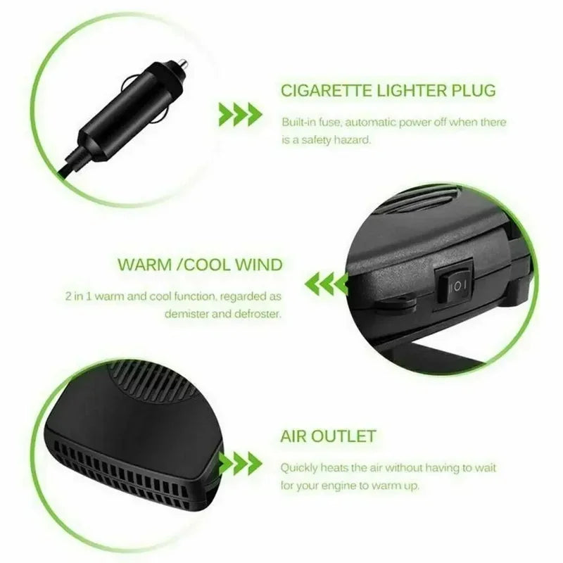Multifunctional Portable Electric Car Heater Defroster Demister Windshield Defroster