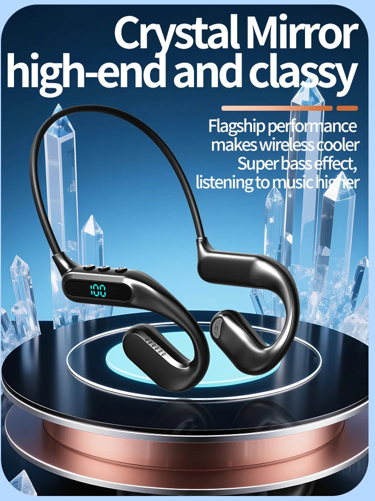 Bluetooth 6.0 Air Conduction Headphone Wireless Waterproof Sports Headset HiFi Stereo Noise Reduction Music Ear Hook Earbuds