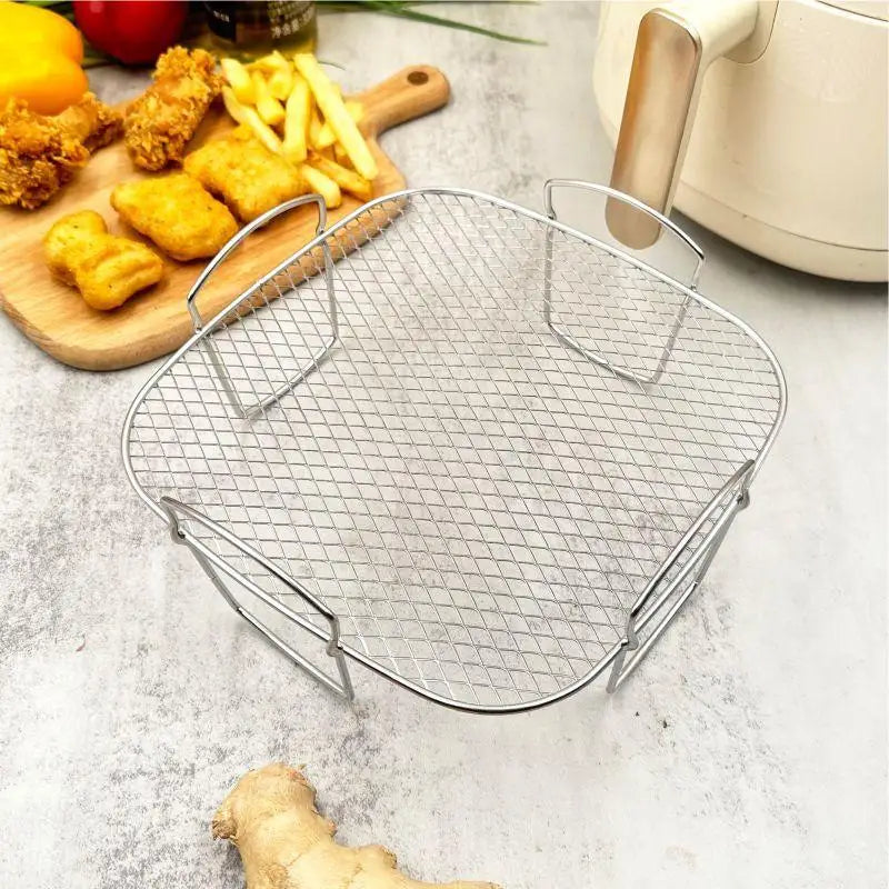 Air Fryer Grille Suitable For Air Fryers Oven Grill Stainless Steel Stackable Grill Kitchen Utensils Cook Multiple Foods