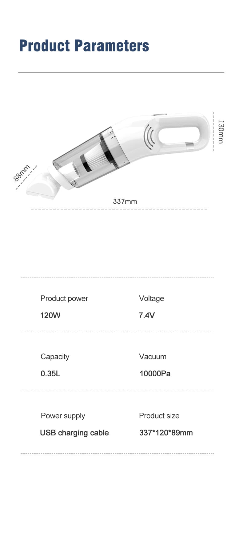 Handheld Vacuum Cleaner 6500P Powerful Suction LED surface Multifunctional Wireless Vacuum Cleaner for Car Floor Household