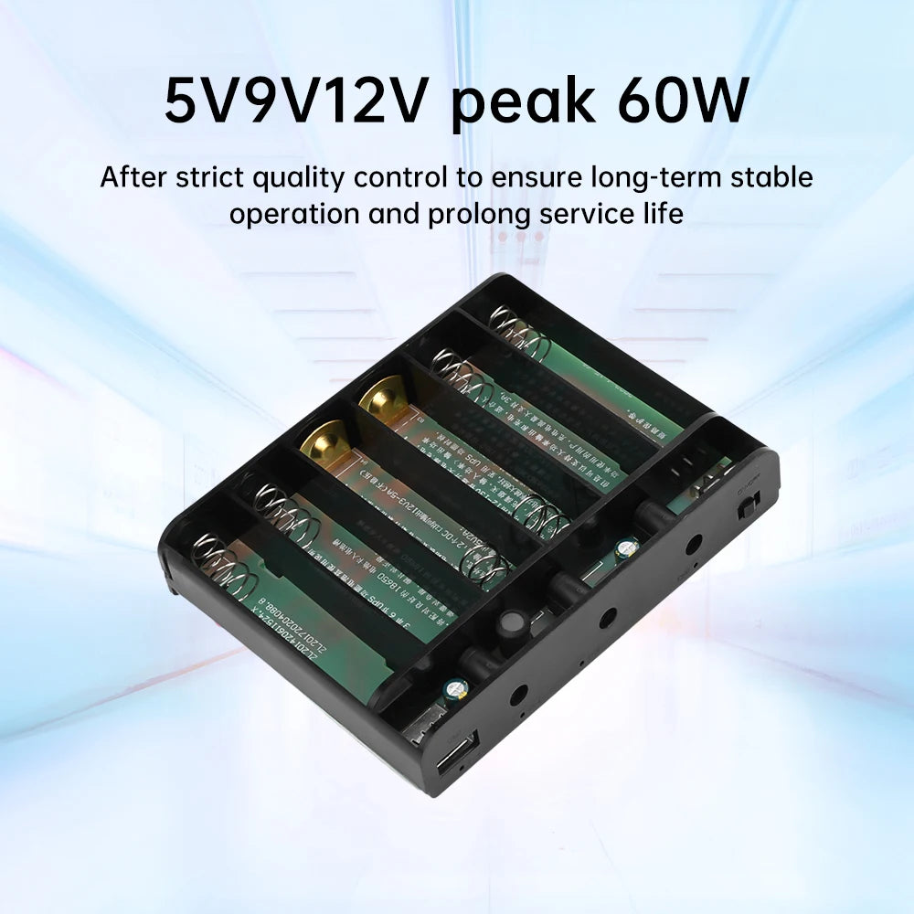 5V9V12V Output Power Bank Box for Cellphone Power Storage Case Tablet Modem 6x/3x 18650 Battery UPS Uninterrupted Power Supply