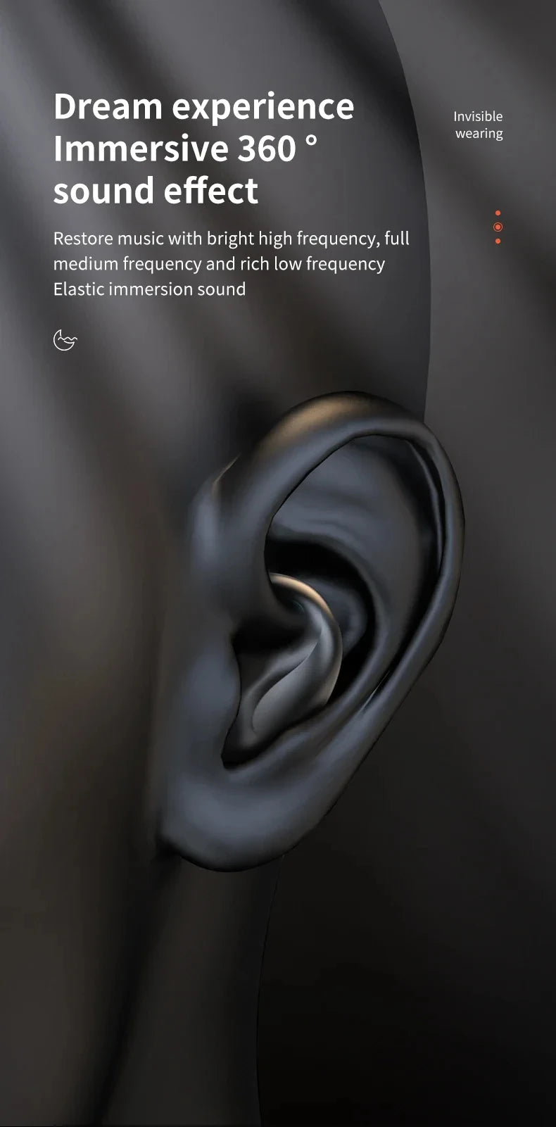 X55 Mini Earphone Stereo Hidden Headsets with Mic HD Call Waterproof Sleeping Earbuds Wireless Mini Headphones TWS Bluetooth