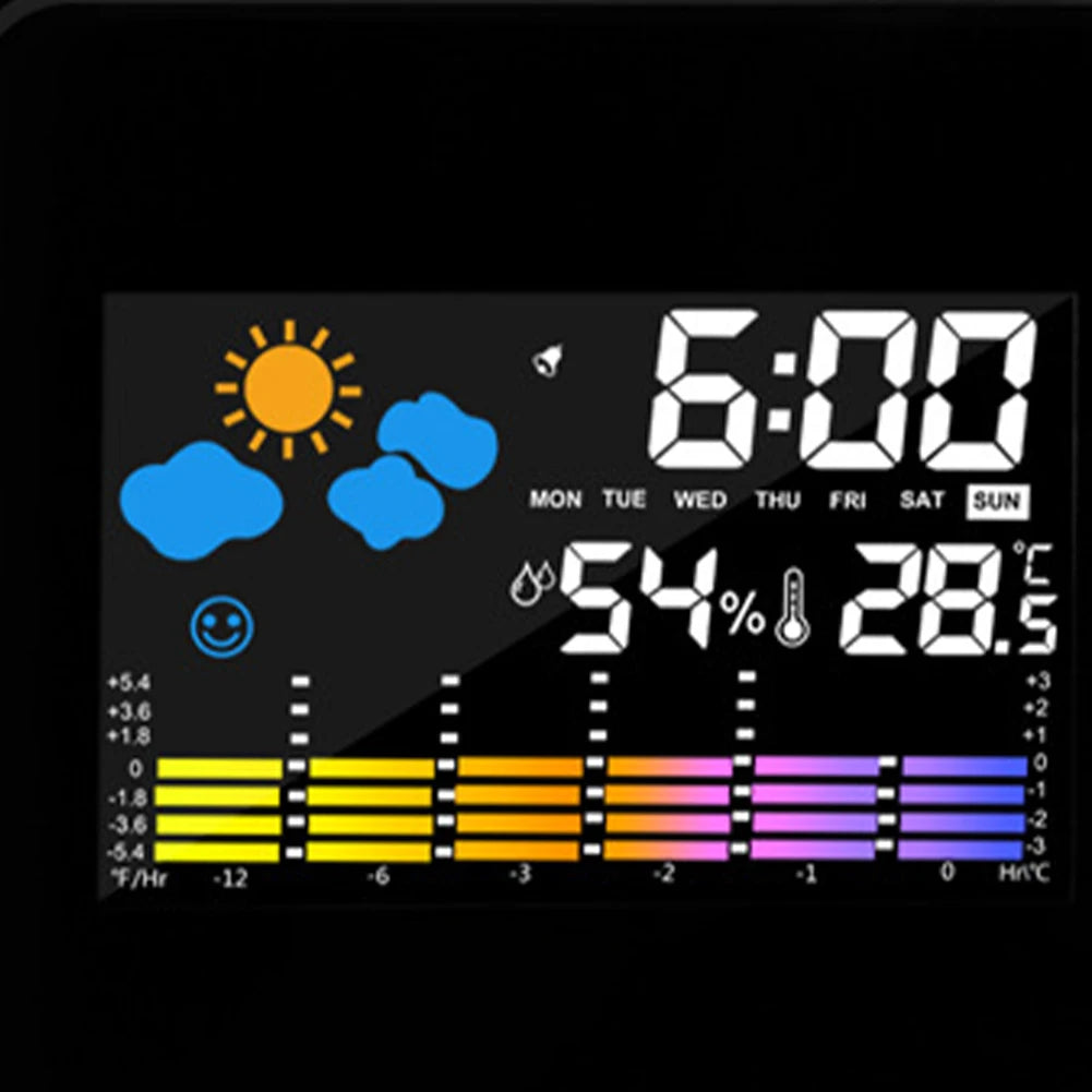 Smart Alarm Clock with Night Backlight Digital LED Projector Adjustable Projection Angle for Home Living Room Bedroom