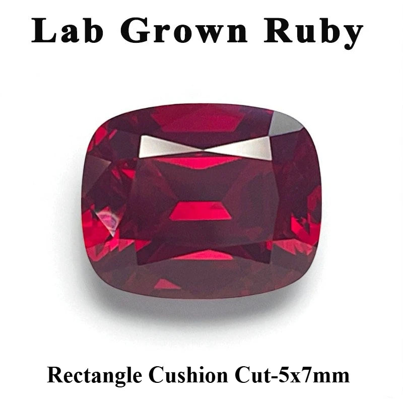 Top Lab Grown Ruby Oval Cut Pigeon Blood Red VVS1 Gemstone For Charms DIY Jewelry Making Selectable Certificate