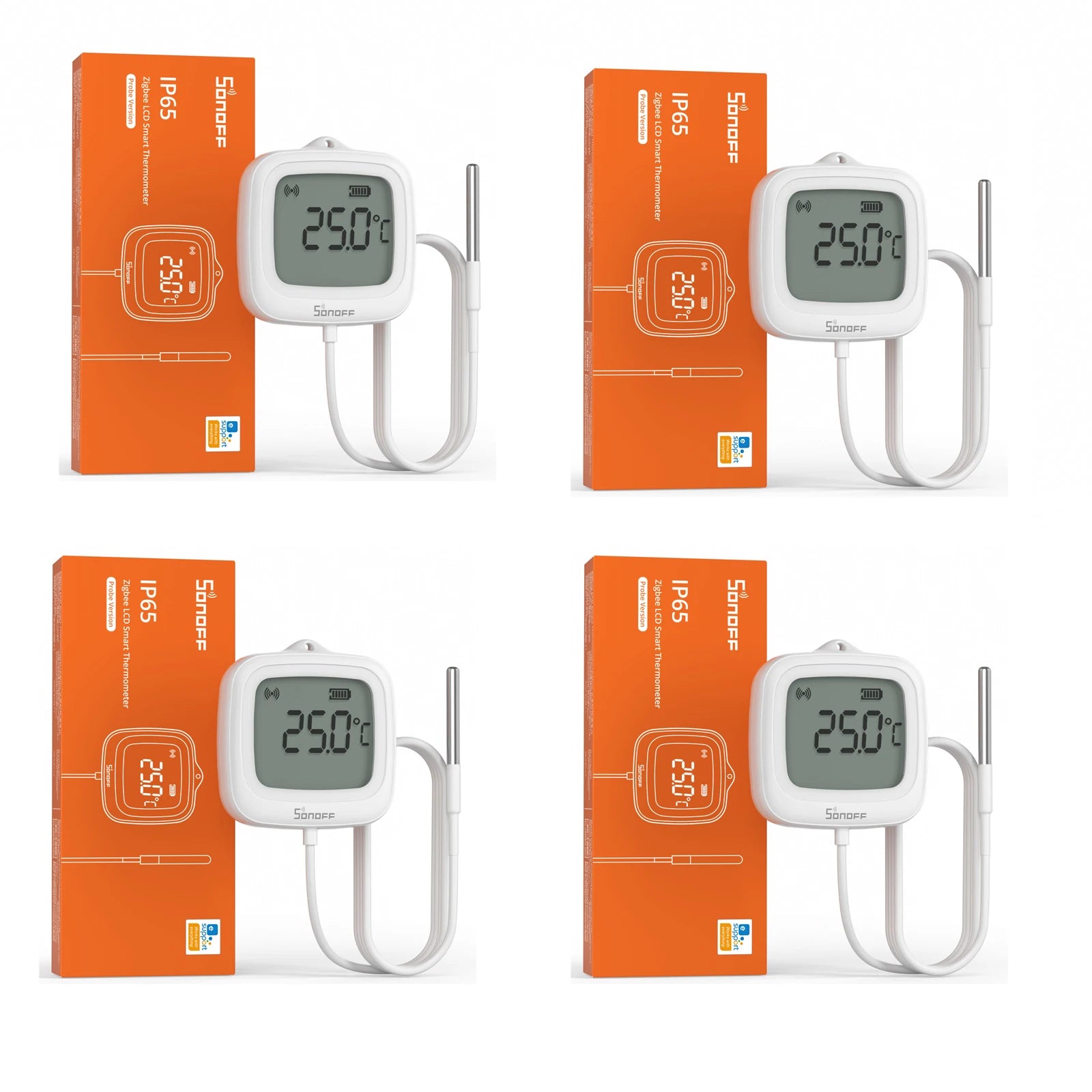 SONOFF SNZB-02LD IP65 Zigbee LCD Smart Thermometer With Probe Detect Pool Bathtub Fridge Freezer Liquid Temperature Measurement