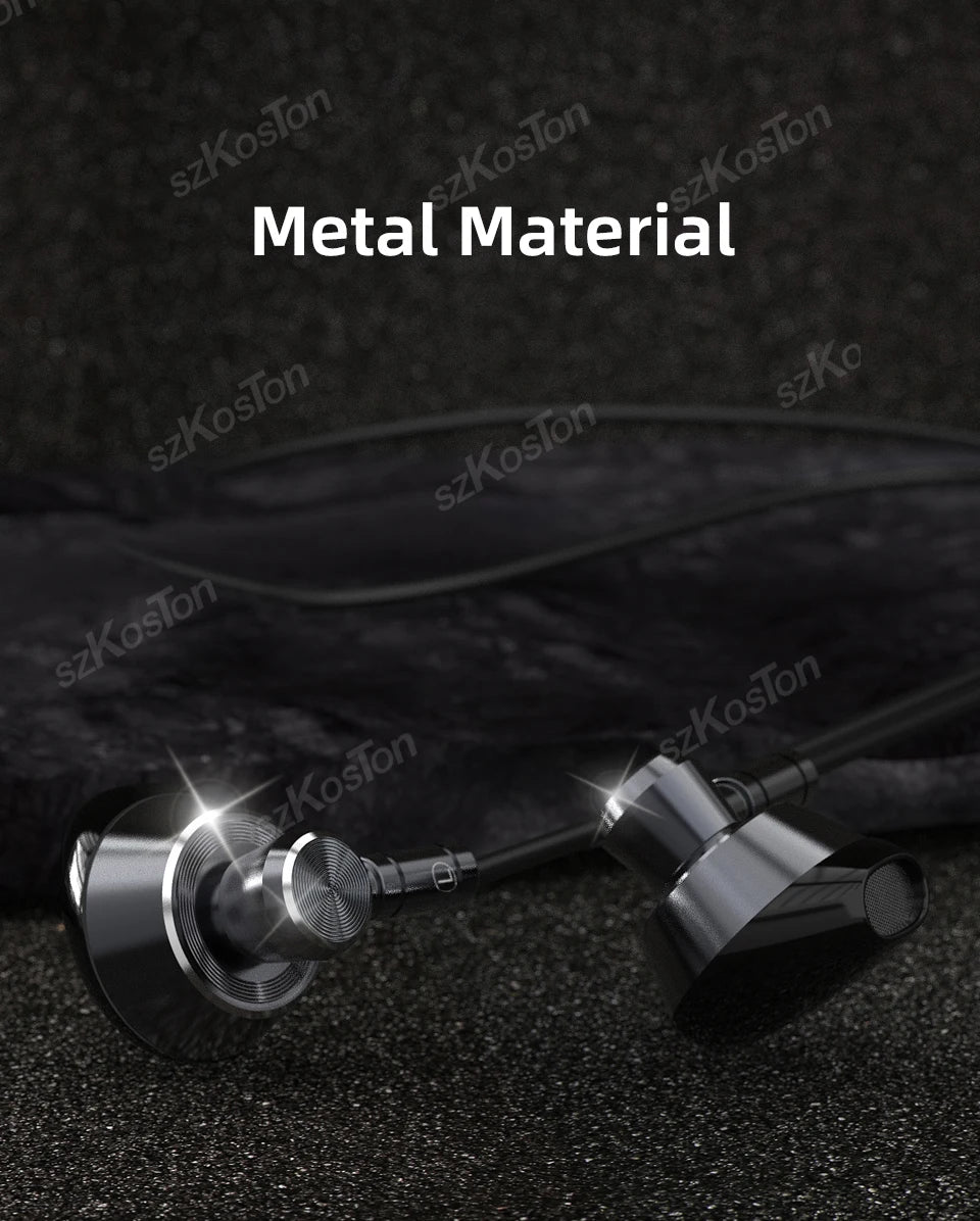 Wired HiFi Headphones with Mini Condenser Microphone Bass Dynamic Earphone Noise-Cancelling Headset for Sports Music Karaoke