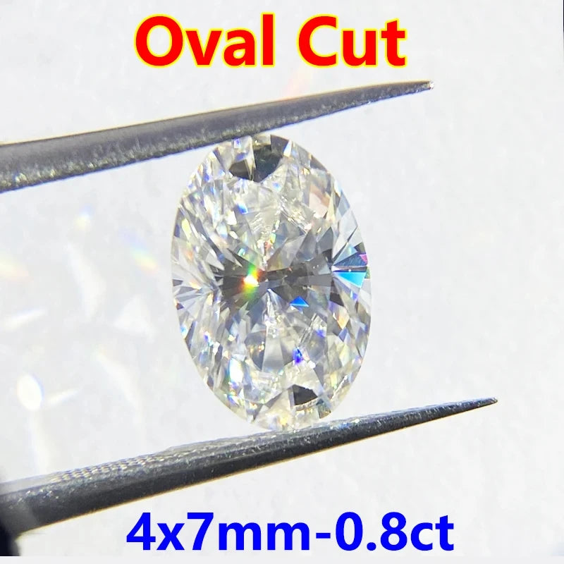 DJMAX 0.1-30ct Rare Oval Cut Moissanite Loose Stone D Color Lab Grown Super White Certified Ellipse Oval Moissanite Diamond