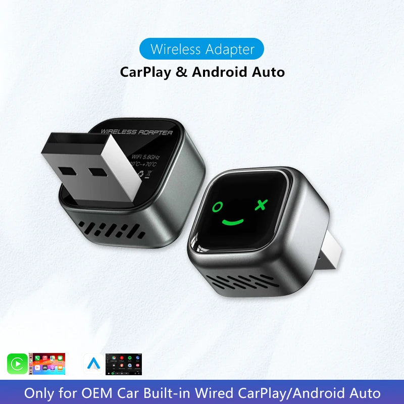 Wireless CarPlay Android Auto 2in1 AI Smart Box Carplay Wireless Android Auto Mini Car Play Adapter Bluetooth for The Car