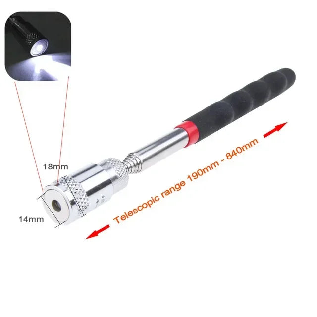 Inspection Mirror LED Light Telescoping Mirrors 360 Rotation Mechanic Tools Magnetic Mirror Telescopic Handle Repairing Tools