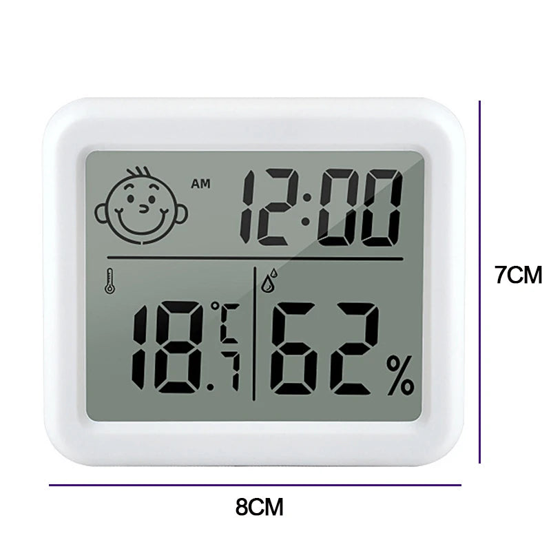 Thermohygrometer Ultra-thin Simple Smart Home Electronic Digital Thermometer Hygrometer LCD Digital Wall Clock