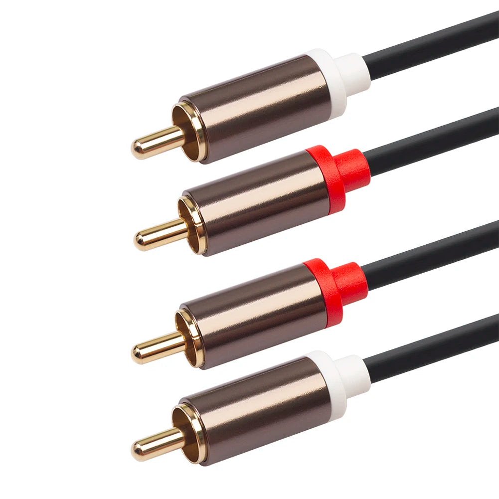 Audio Cord Audio Cable Male to Male 1m 2m 3m 2 RCA to 2 RCA Cable Cord Microphone Mixer for Home Theater DVD TV