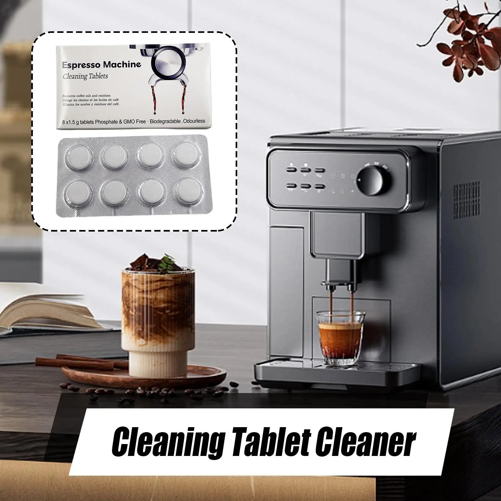 Espressos Machine Cleaning Tablets Cleaner Descaler Tablets for Coffee Machine Espressos Device Descaler Tabs for Home Kitchen