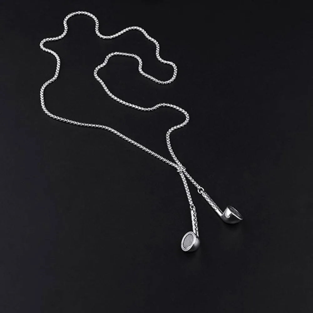 Personalized Hip-hop Headphone Design  Adjustable Necklace for Women Men Stainless Steel Clavicle Chain Jewelry Accessory Gifts