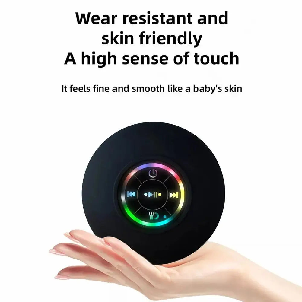 Bathroom Waterproof Bluetooth Speaker with RGB LED Light Mini Outdoor Travel Portable Wireless Shower Suction Cup Speakers