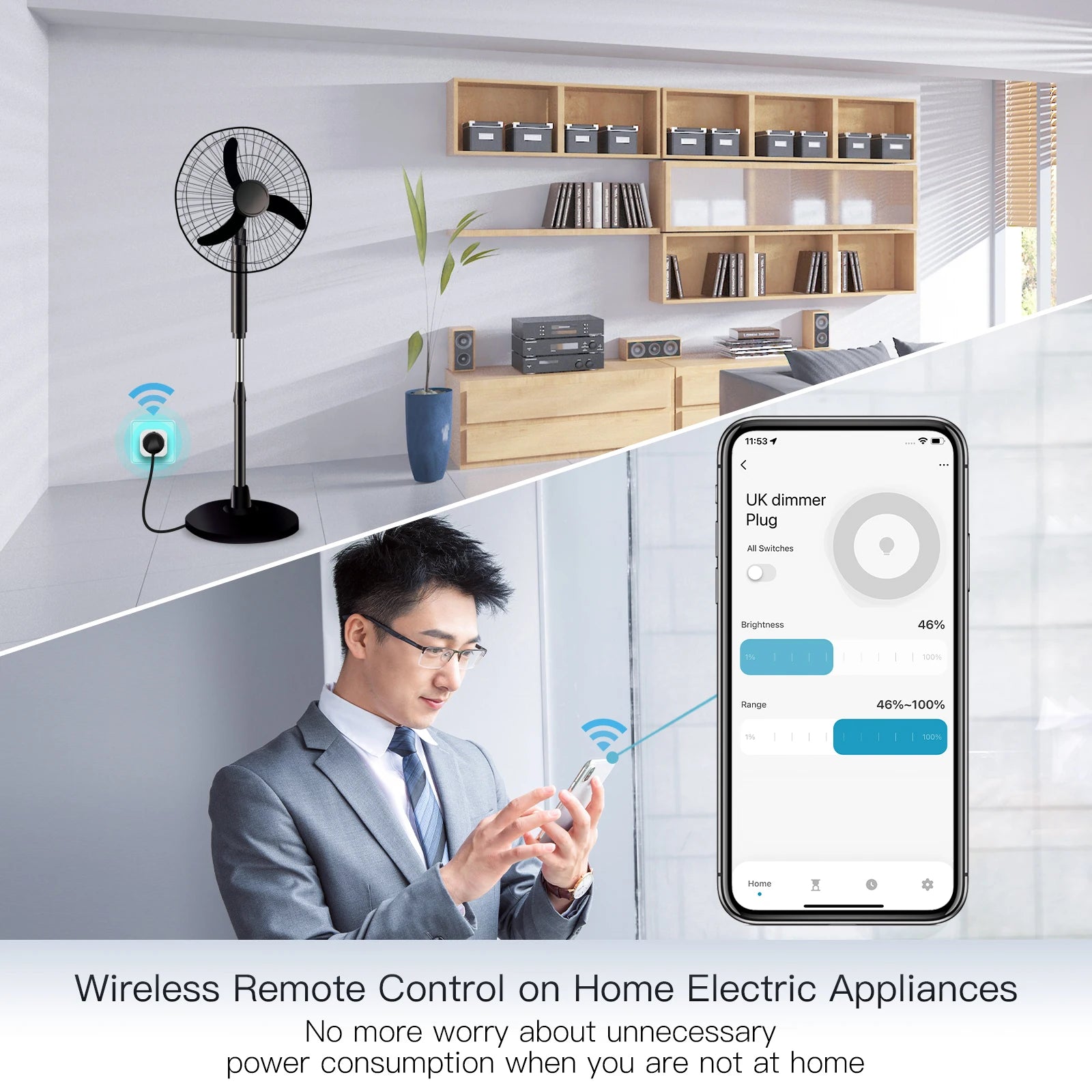MOES WiFi Smart Power Socket Plug Brightness Adjust Timer For Tuya Smart Life App,Amazon Alexa Google Voice Control EU/UK/US
