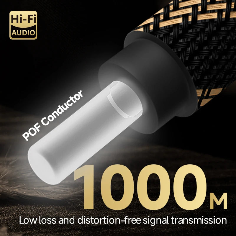 TODN HiFi Optical Audio Cable Digital Fiber Optical Toslink S/PDIF Gold Plated Plug Surround Sound System for TV, PS4, Xbox, CD