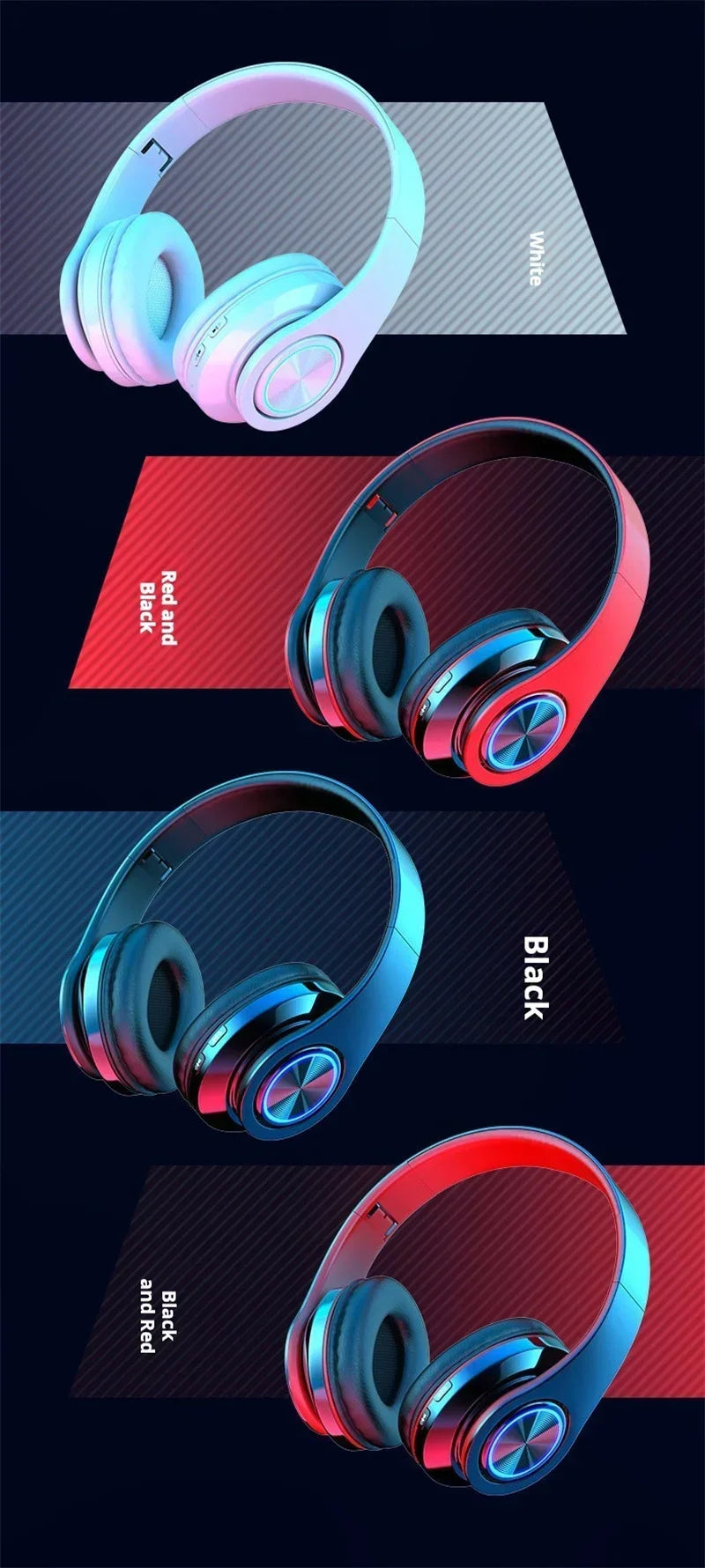 RGB Wireless Gaming Headset with Bluetooth 5.0
