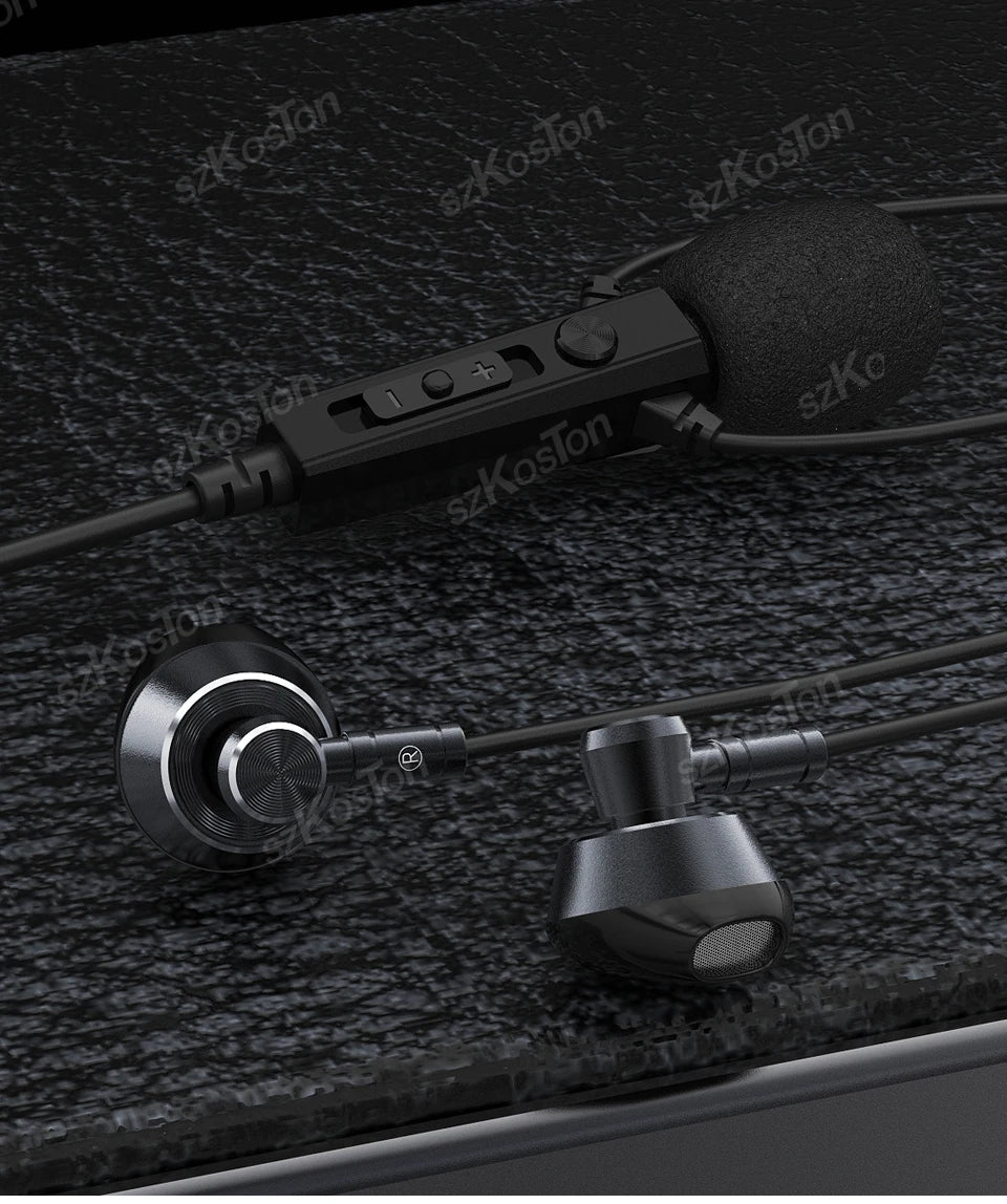 Wired HiFi Headphones with Mini Condenser Microphone Bass Dynamic Earphone Noise-Cancelling Headset for Sports Music Karaoke
