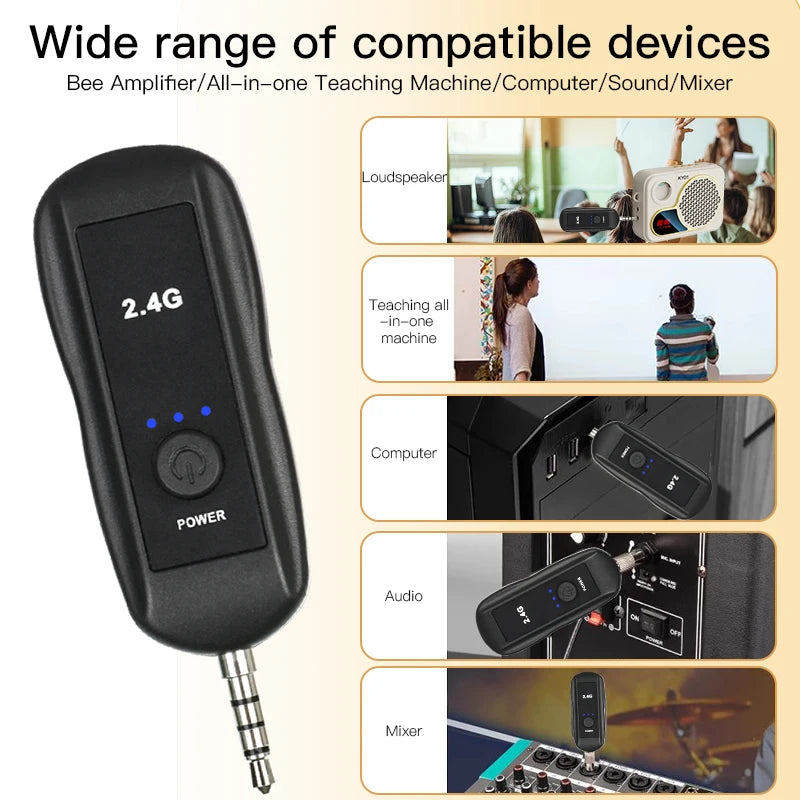 2.4G Head-mounted Wireless Microphones Headset Transmitter with Receiver For Voice Amplifier Speaker Teaching Tour Guide