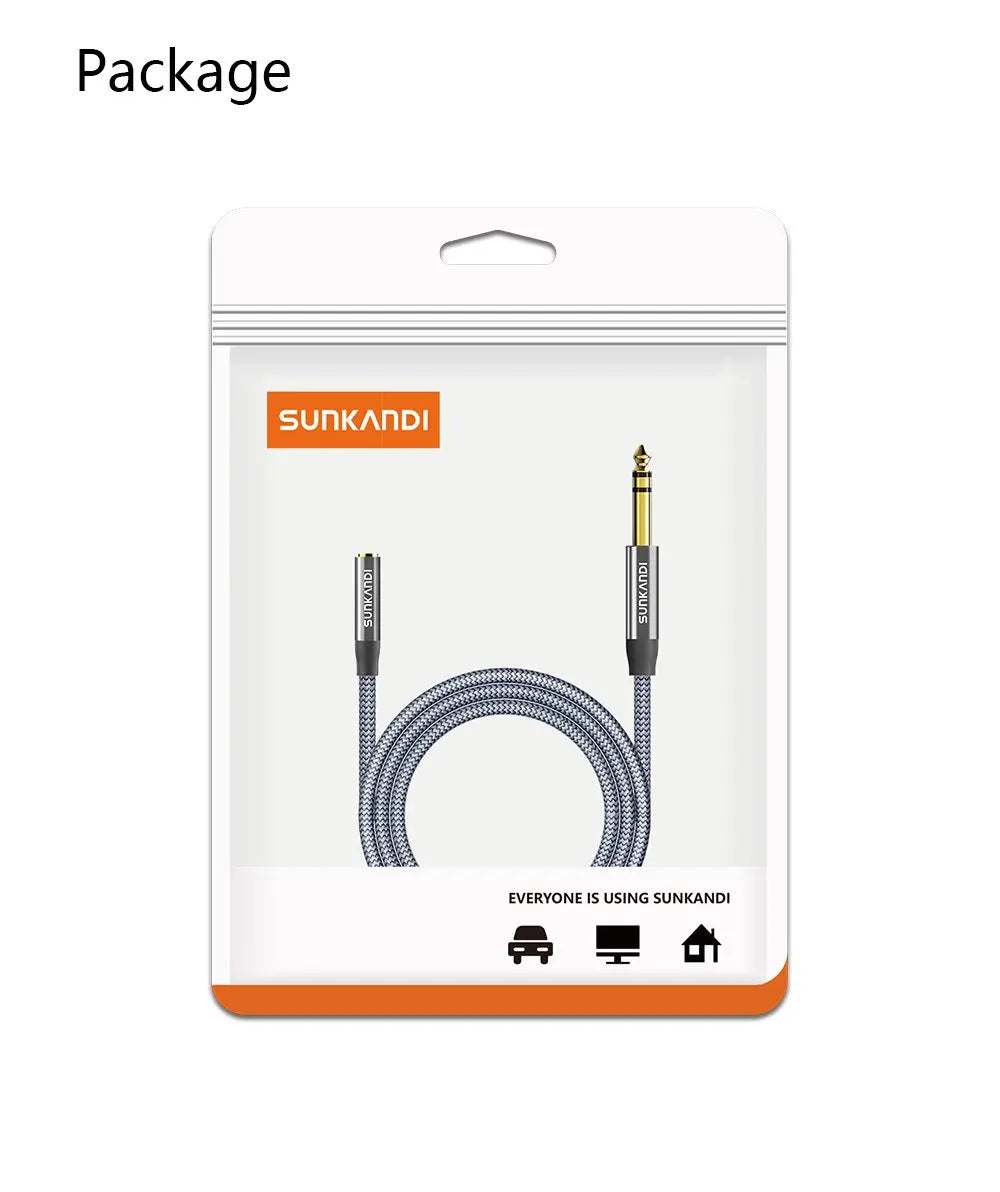 SUNKANDI  6.35mm 1/4 Male to 3.5mm 1/8 Female Stereo Jack Audio Adapter for Amplifiers, Guitar Amp, Keyboard Piano,Headphones