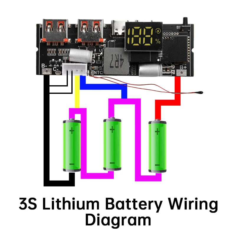 3S 4S 5S 65W 100W Power Bank Dual Type-C Bidirectional Super-Fast Charging Module Power Bank Circuit Board