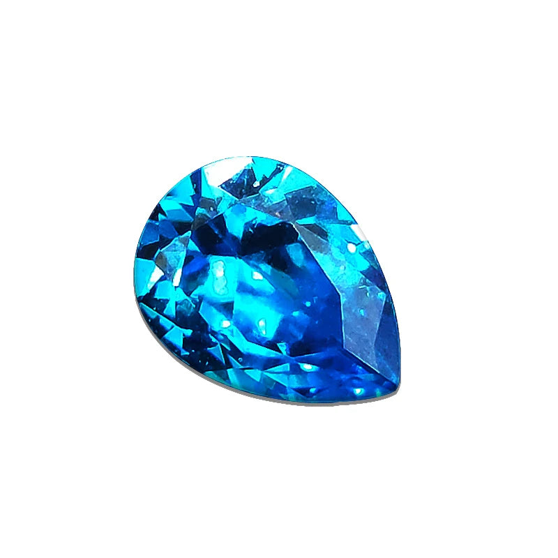 Corundum Ceylon Sea Blue Sapphire Gems Circular Shape Cushion Faceted Cut Loose Aquamarine Gemstone Set Gift Box