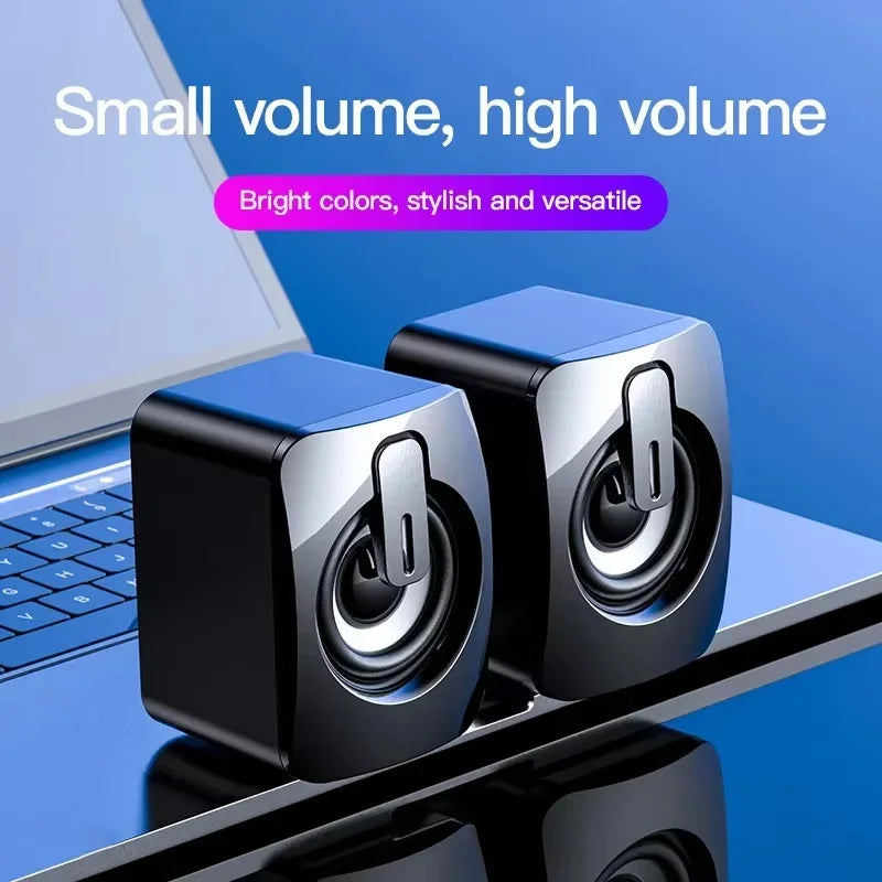 Computer Speakers PC Sound Box HIFI Stereo Microphone USB Wired Mini Computer Sound Box With LED Light For Home Desktop Computer
