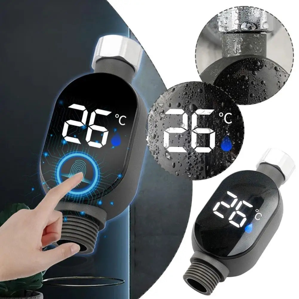 Digital Shower Thermometer Instant-Read LED Display 0℃~99℃ Waterproof Bath Thermostat For Home Bathroom Temperature Measurement