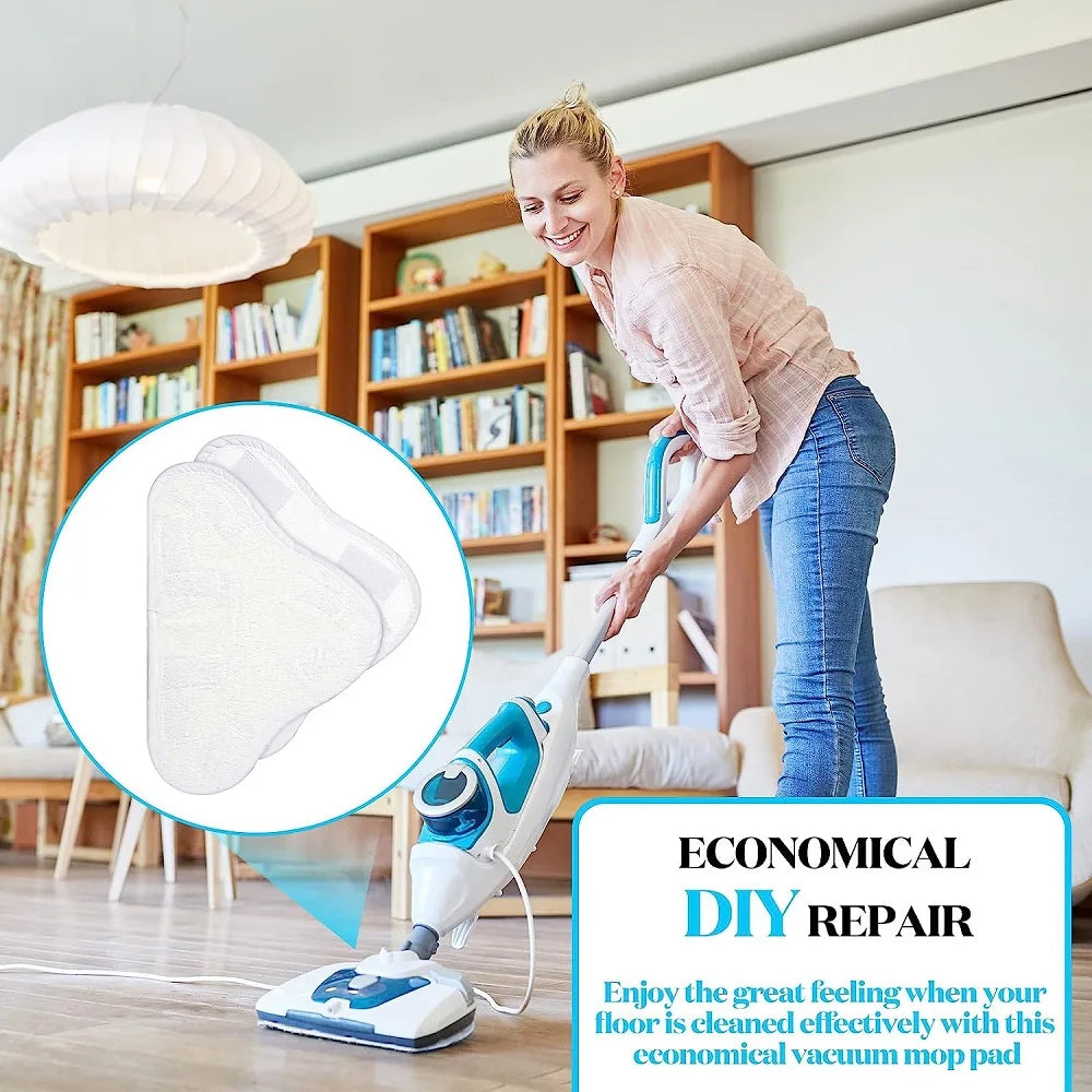 5PCS Replacement Steam Mop Pad Washable Microfiber Reusable Cloth Thicken Pads for H2O Mop X5 Triangular Drag