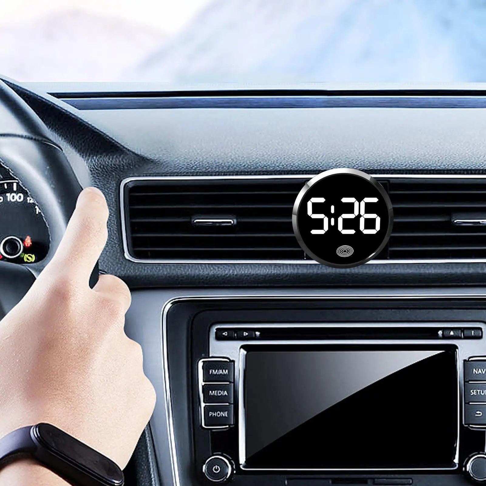 Car Clocks for Dash Touch-Control Digital Small Clock Light Watch with LED Display for Vehicle RV Home Travel Fridge Classroom