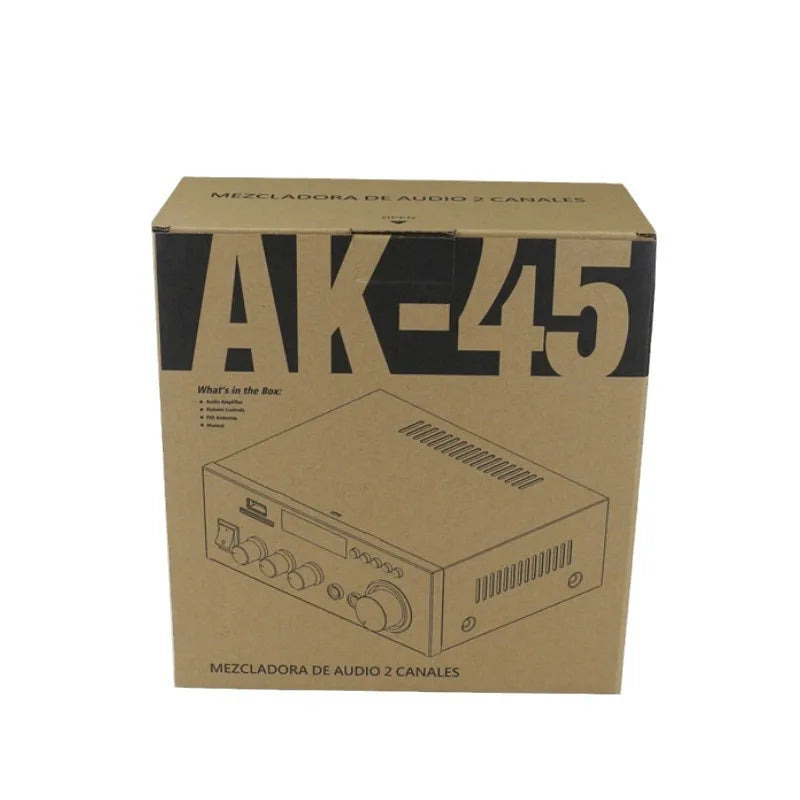 AK45 HiFi Digital Bluetooth Audio Amplifier MP3 Channel 2.0 Sound Power AMP stereo Home Automotive Car for Speakers MAX 350W*2
