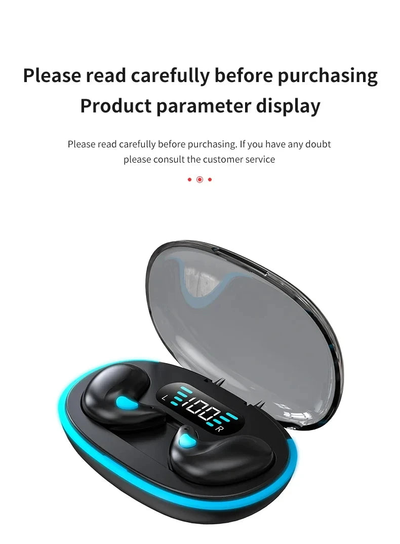 X55 Mini Earphone Stereo Hidden Headsets with Mic HD Call Waterproof Sleeping Earbuds Wireless Mini Headphones TWS Bluetooth