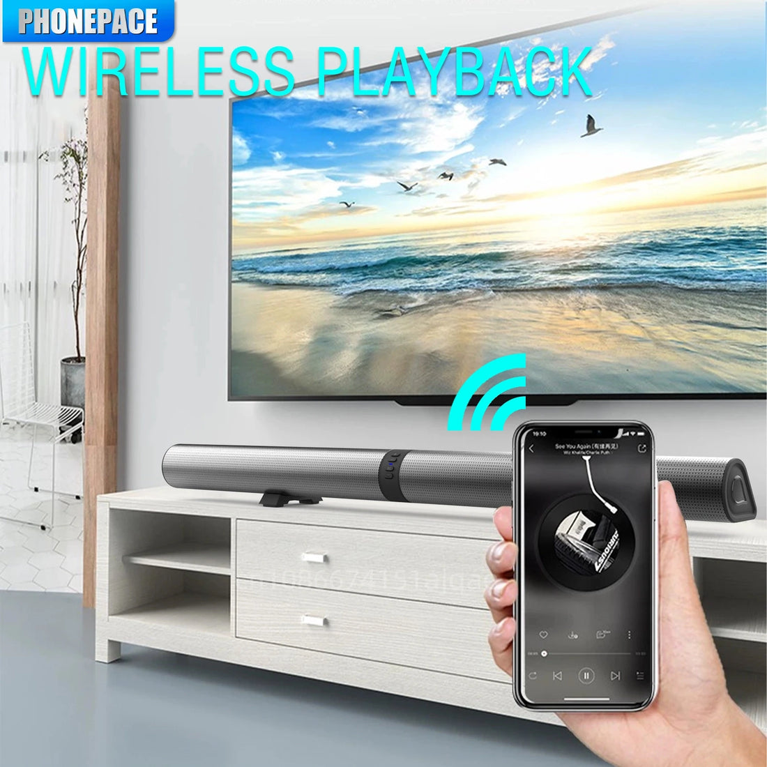 PHONEPACE TV Sound Bars Detachable 2 in 1 Bluetooth 5.3  2.2 Channel TV Speaker for Surround Sound System Optical/Aux/USB