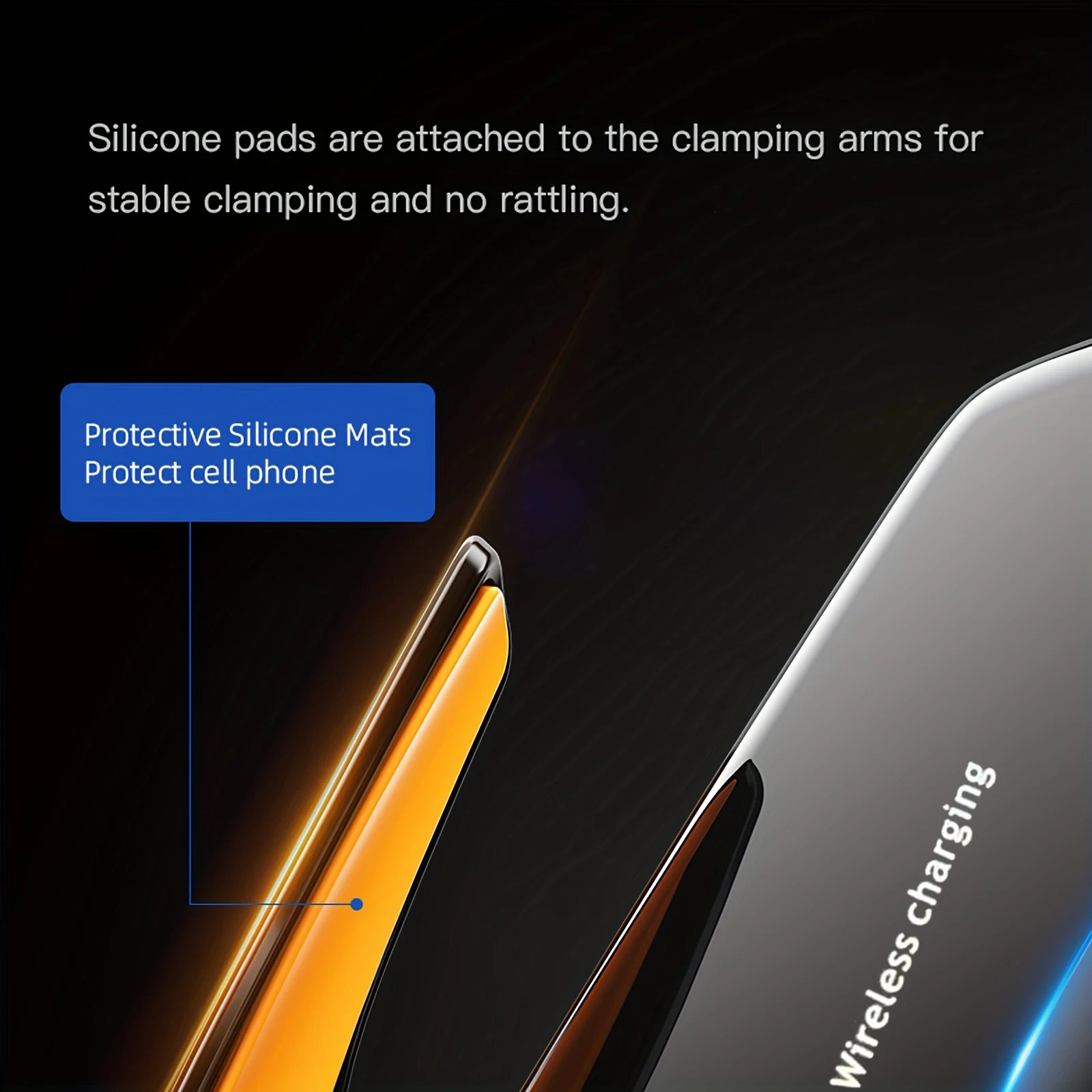 1PC updated car wireless phone holder with wireless charging, universal ventilation components, 360 ° rotating arm, USB connecto