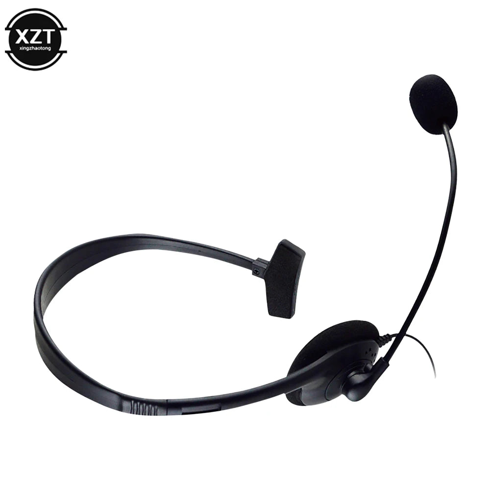 Operator Headphones Head-mounted Microphone 3.5mm One-ear Telephone Clear Call Headphones Single-Sided Headset for PS4