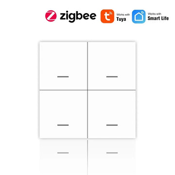 Zigbee 3.0 Wireless Smart Scene Switch Push Button 4 Gang 12 Modes Home Automation Scenario Controller Works With Tuya Devices