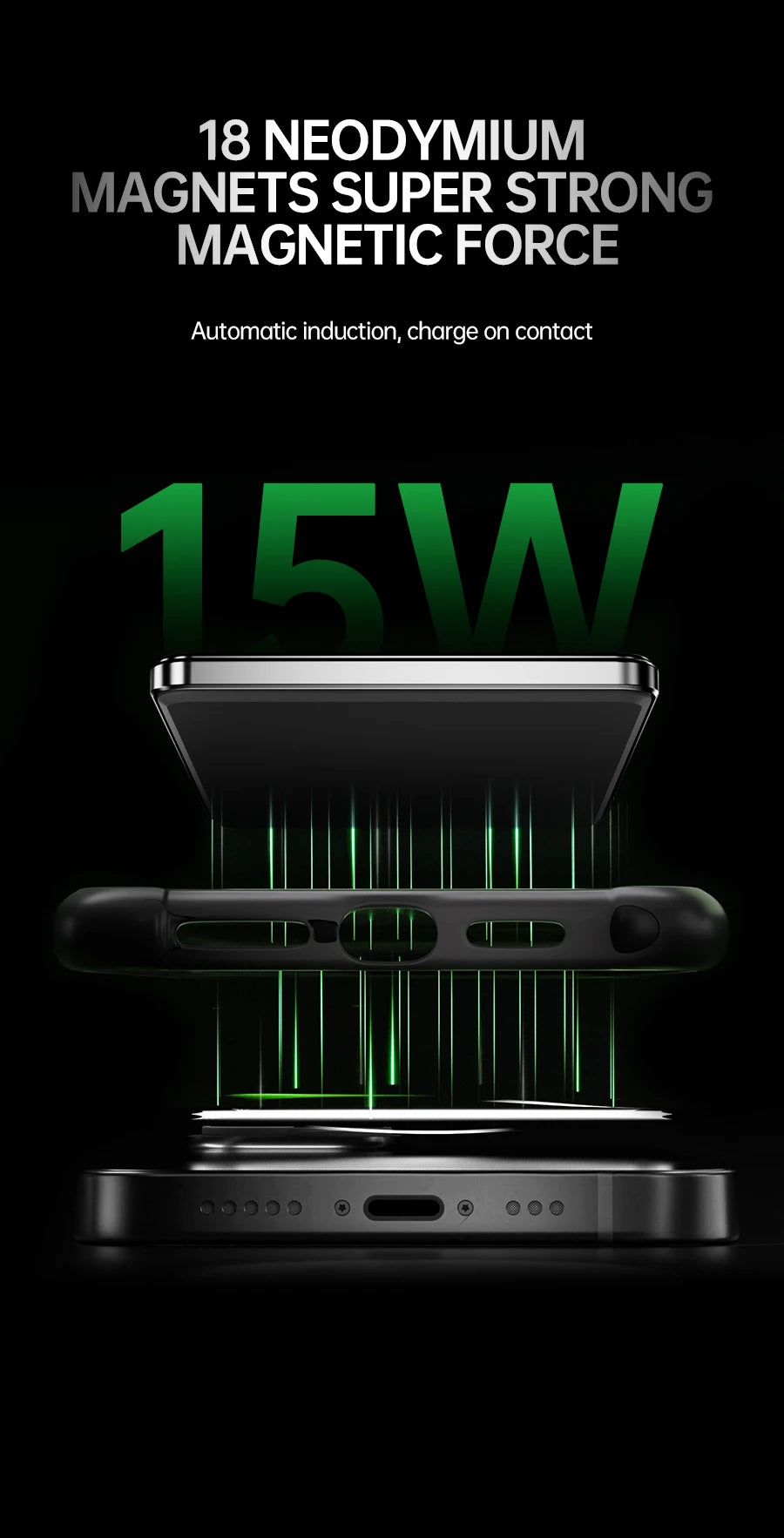 Portable Charger Powerbank With Cable PD20W Power Bank Wireless 15W With Phone Holder LED Display Mobile Phone Backup Battery