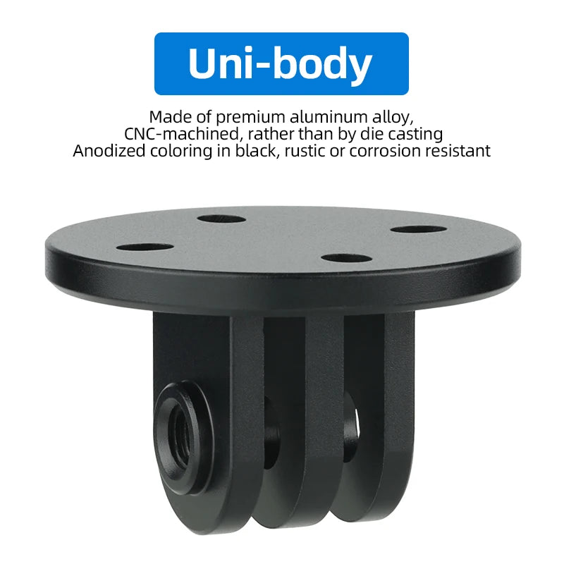 CNC-machined Alloy Connector for Wahoo Computer Stand Vertical Horizontal Mount Adaption Optional Countersunk or Flat Head Bolts