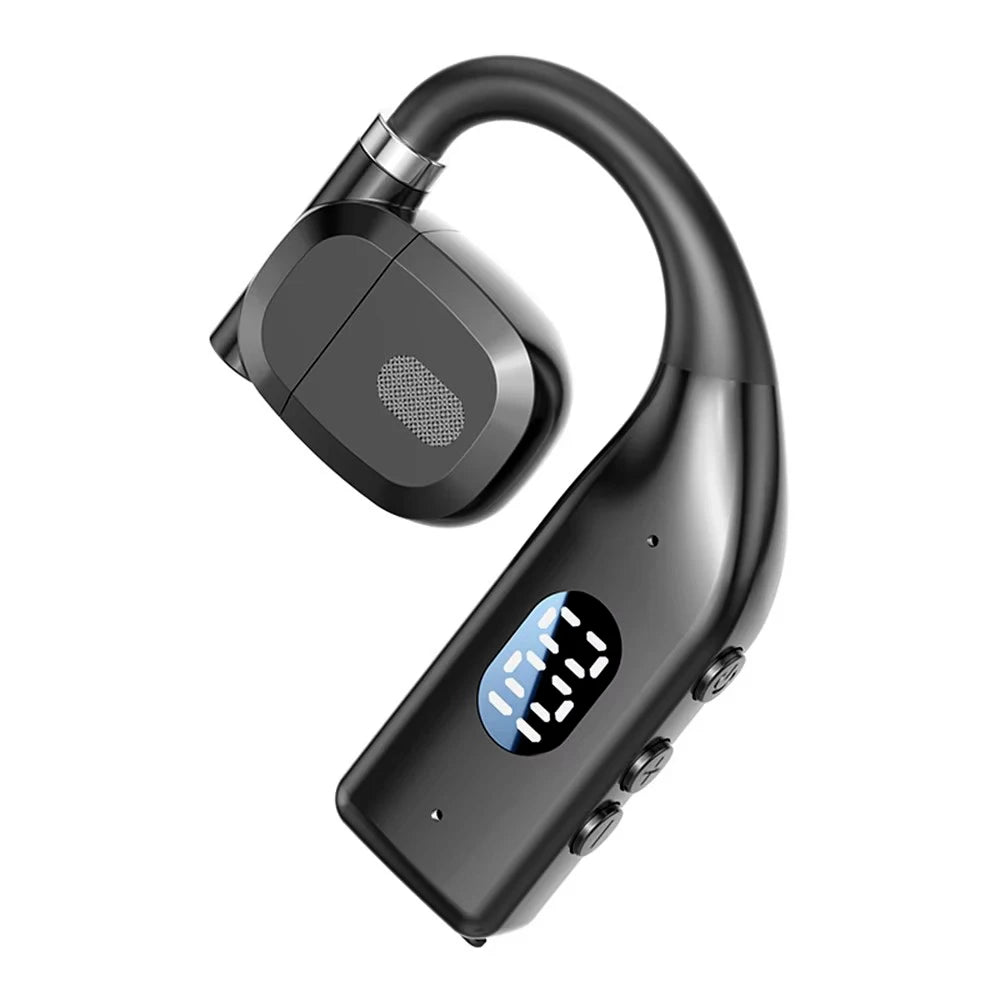 LED Single Earphones Long Standby Business Headphones Waterproof Mono Headset Outdoor Call Bluetooth5.3 Wireless Earbuds