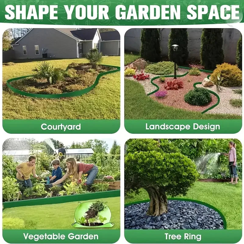 10M L Shaped Lawn Edging Heavy Duty Landscape Border for Grass Gravel Separation Pavement Edge Restraint DIY Garden Barrier