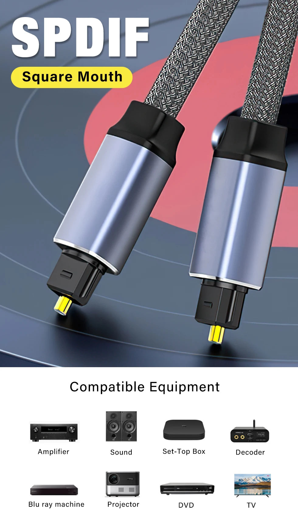 Digital Optical Audio Cable Toslink SPDIF Coaxial Cable for Amplifiers Player Blu-ray Xbox PS4 TV Soundbar Fiber Cable 1m 2m 3m