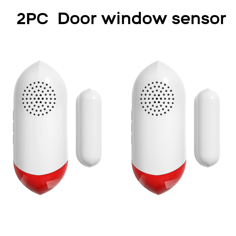 Tuya Smart WiFi Door Window Sensor 100dB Siren LED Flashing Light Smart Life App Control Wireless Home Safety Security Alarm