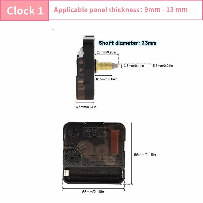 Wall Clock Movement Mechanism Clock Hands Long Shaft Silent Quartz Movement Clockwork Table DIY Watches Repair Tools