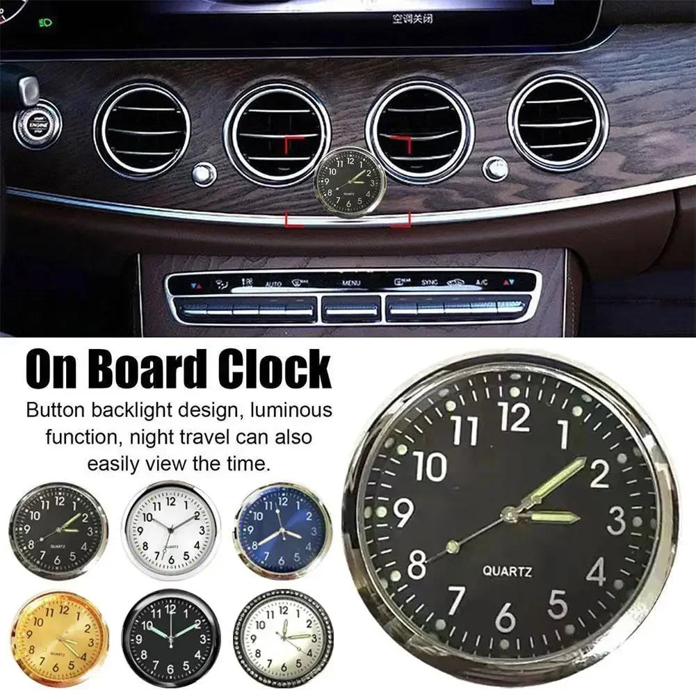 Car Clock Luminous Automobiles Internal Stick-On Mini Digital Watch Mechanics Quartz Clocks Auto Ornament Car Accessories Gifts