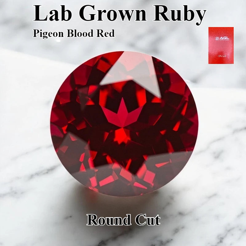 Lab Grown Ruby Various Shape Pigeon Blood Red Charms Gemstone for DIY Jewelry Making Materials Selectable Certificate