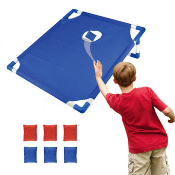 Portable Cornhole Set with 1 Cornhole Game Board and 6 Bean Bags for Yard Toss Game