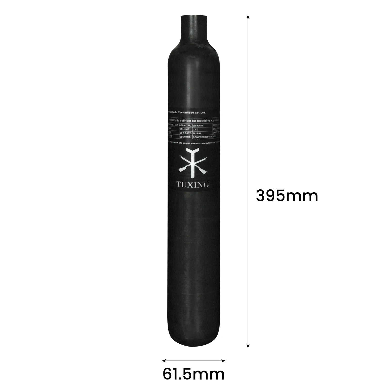 TUXING 4500Psi 300Bar 0.7L 700cc 42Ci Carbon Fiber Cylinder HPA High Pressure Regulating Valve Fill Station Scuba Diving M18*1.5